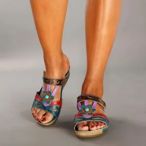 Florene Floral Wedge Sandals
