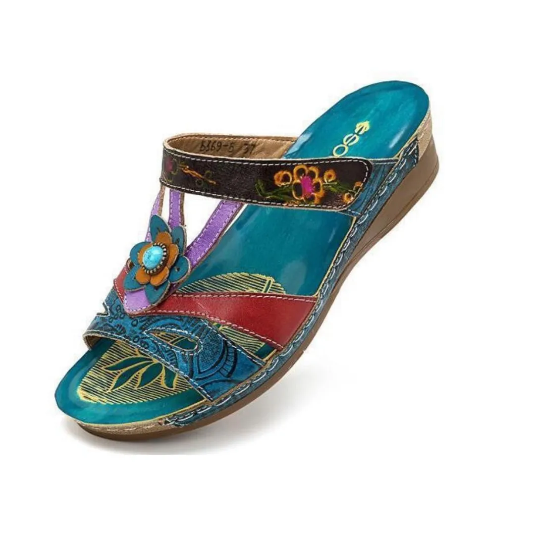 Florene Floral Wedge Sandals