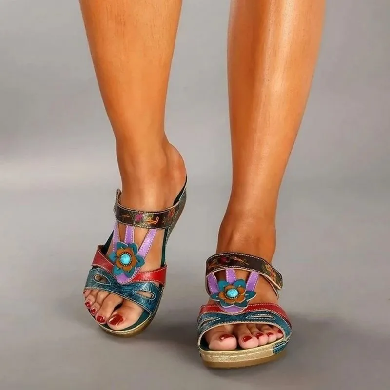 Florene Floral Wedge Sandals