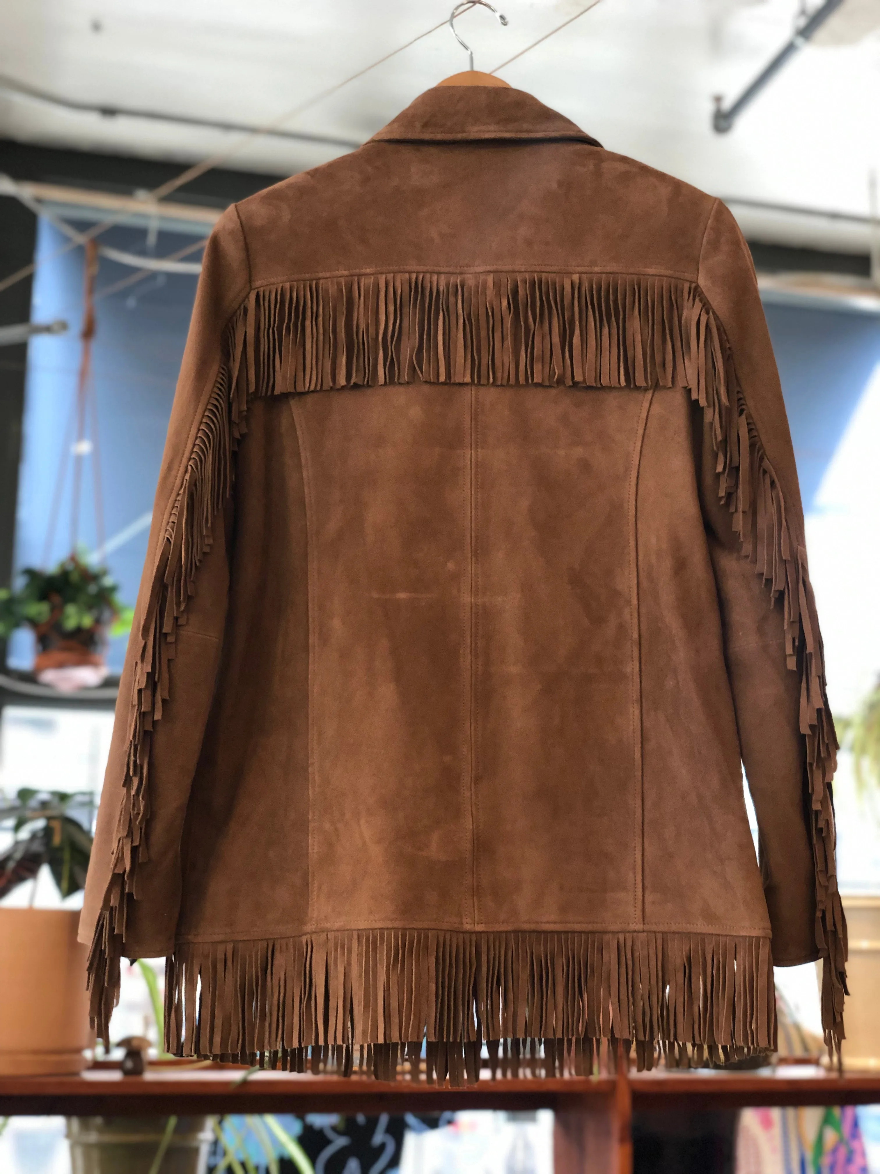 Fringe Suede Jacket Tan