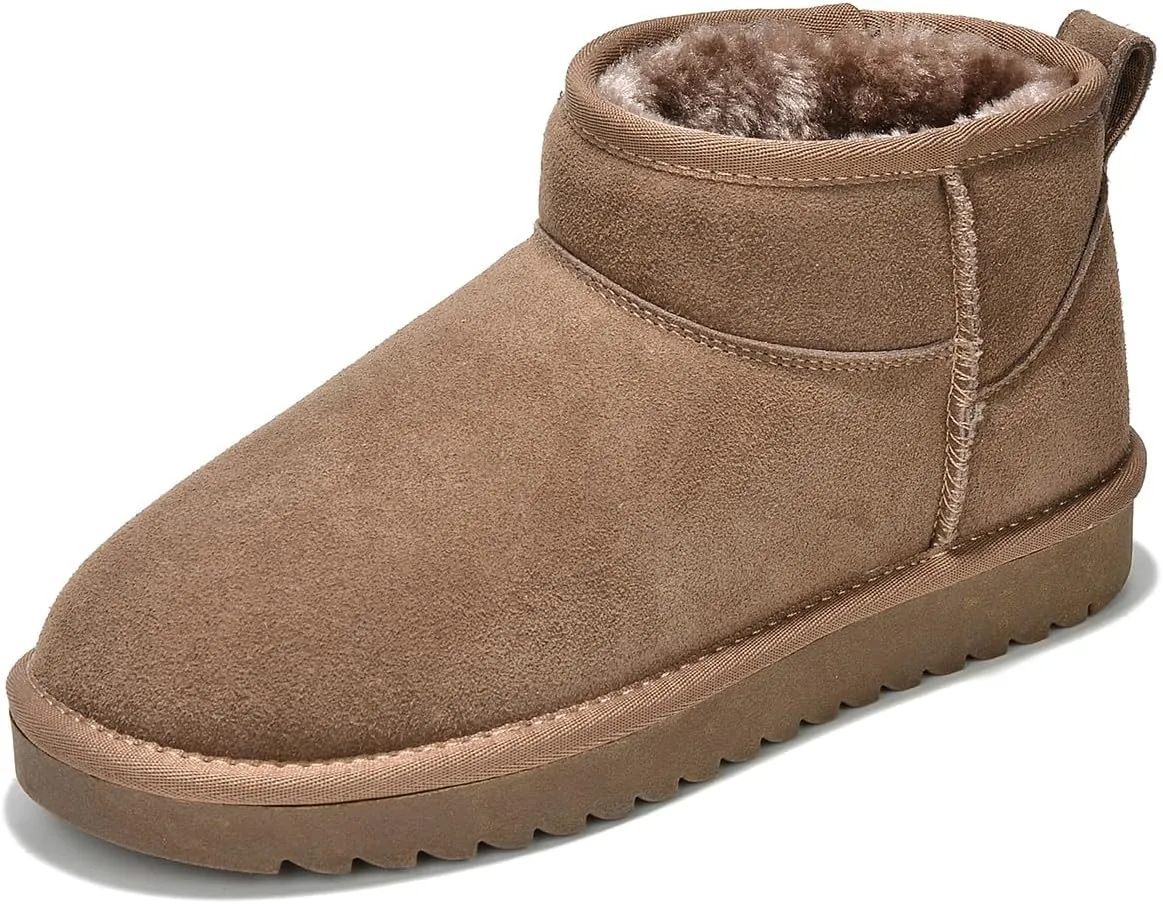 Genuine Suede Ankle Boots for Women - Water Resistant Winter Boots for Women - Memory Foam Insole Trending Shoes for Women - Comfortable Women's Ankle Boots (Hippy)