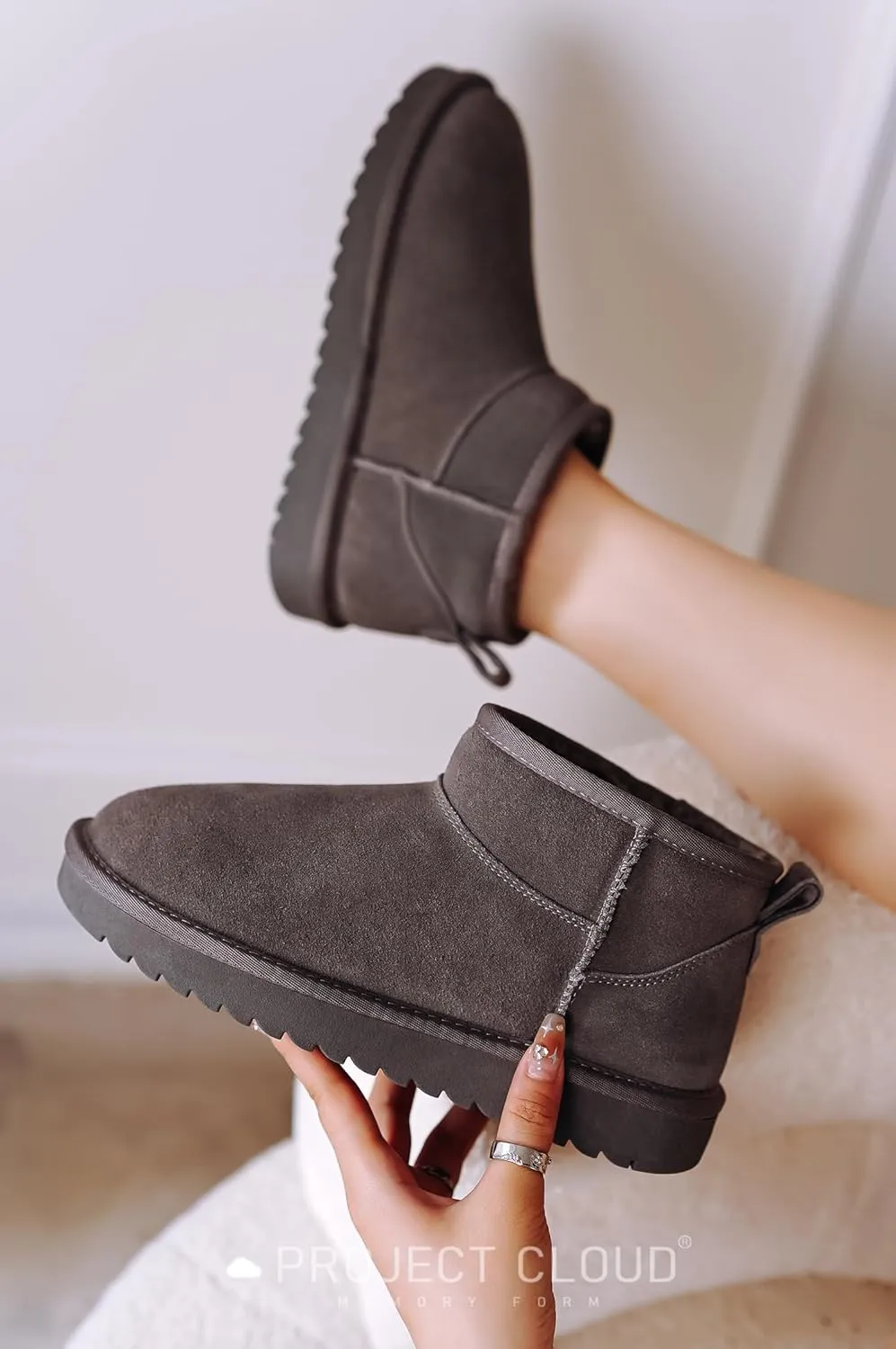 Genuine Suede Ankle Boots for Women - Water Resistant Winter Boots for Women - Memory Foam Insole Trending Shoes for Women - Comfortable Women's Ankle Boots (Hippy)