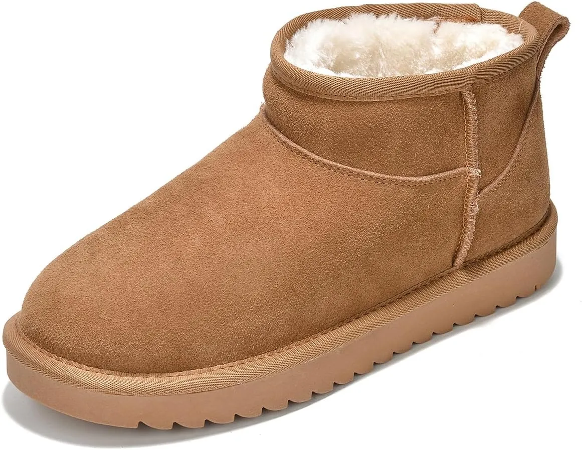 Genuine Suede Ankle Boots for Women - Water Resistant Winter Boots for Women - Memory Foam Insole Trending Shoes for Women - Comfortable Women's Ankle Boots (Hippy)