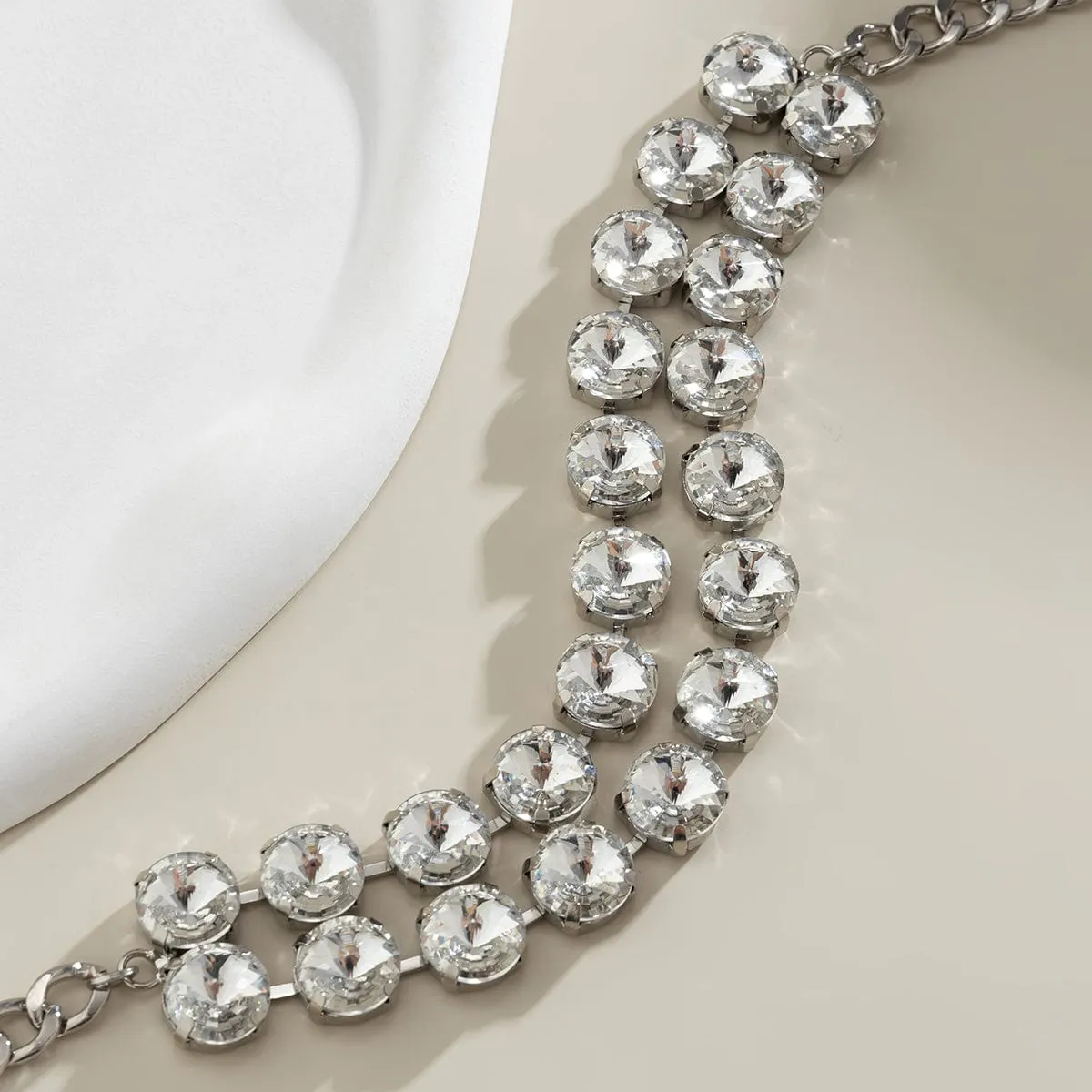 Geometric Layering Chunky Crystal Collar Choker