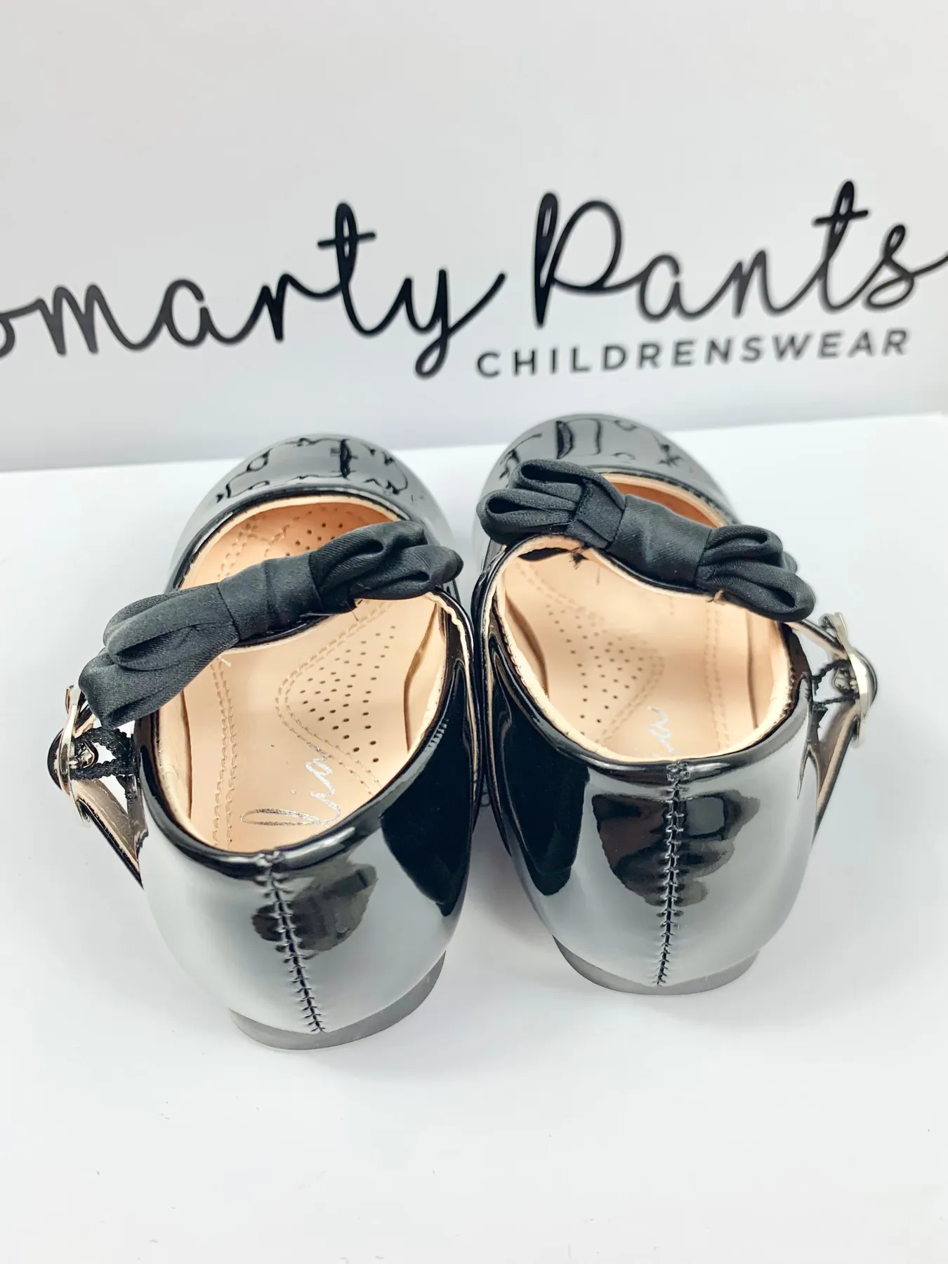 Girls Black 'Madeline' Bow Shoes
