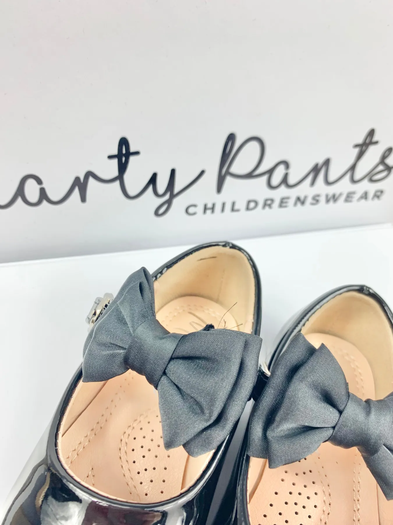 Girls Black 'Madeline' Bow Shoes