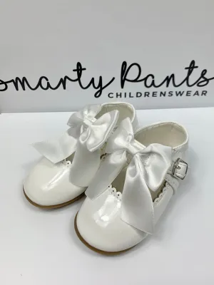 Girls White 'Kylie' Bow Shoes