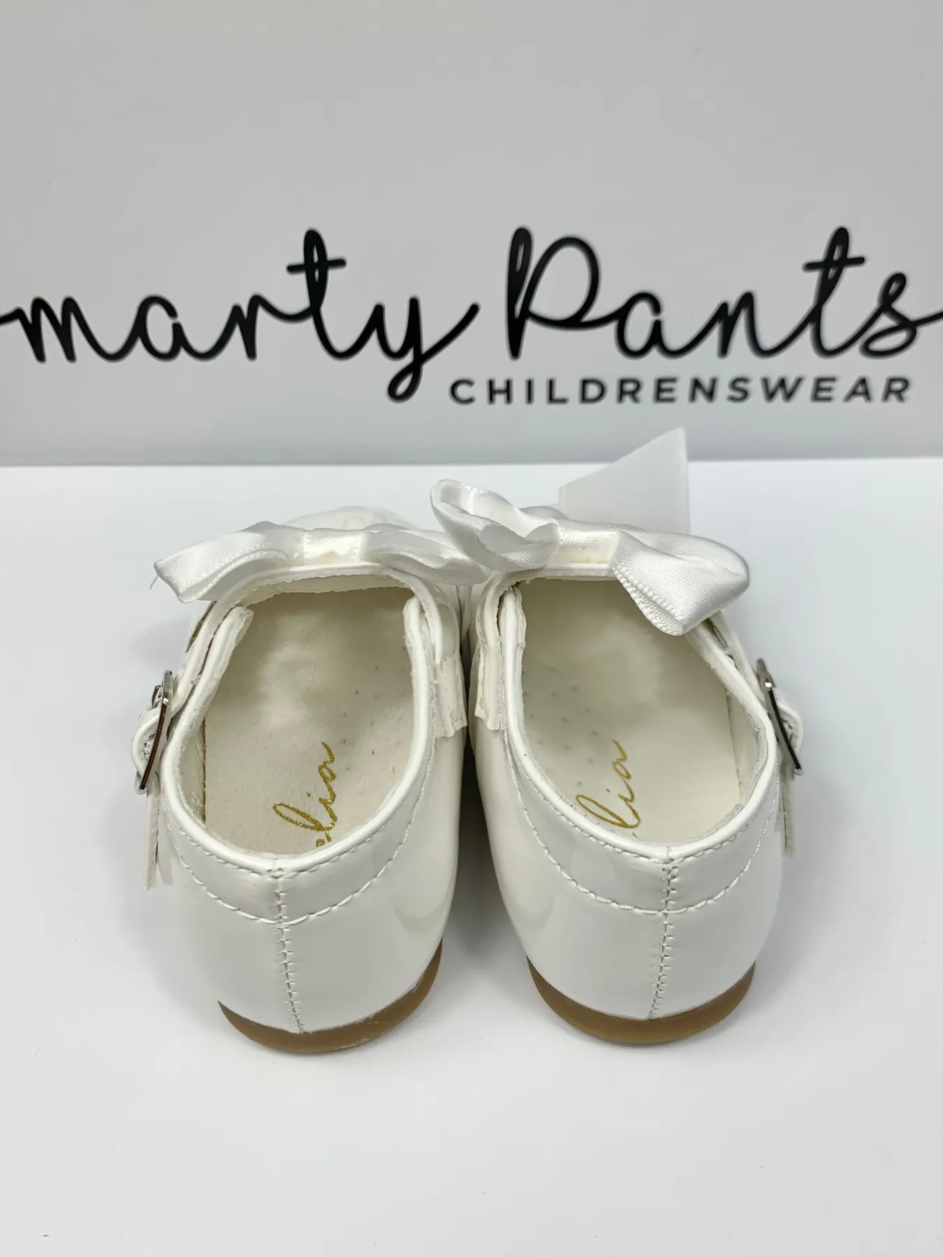 Girls White 'Kylie' Bow Shoes