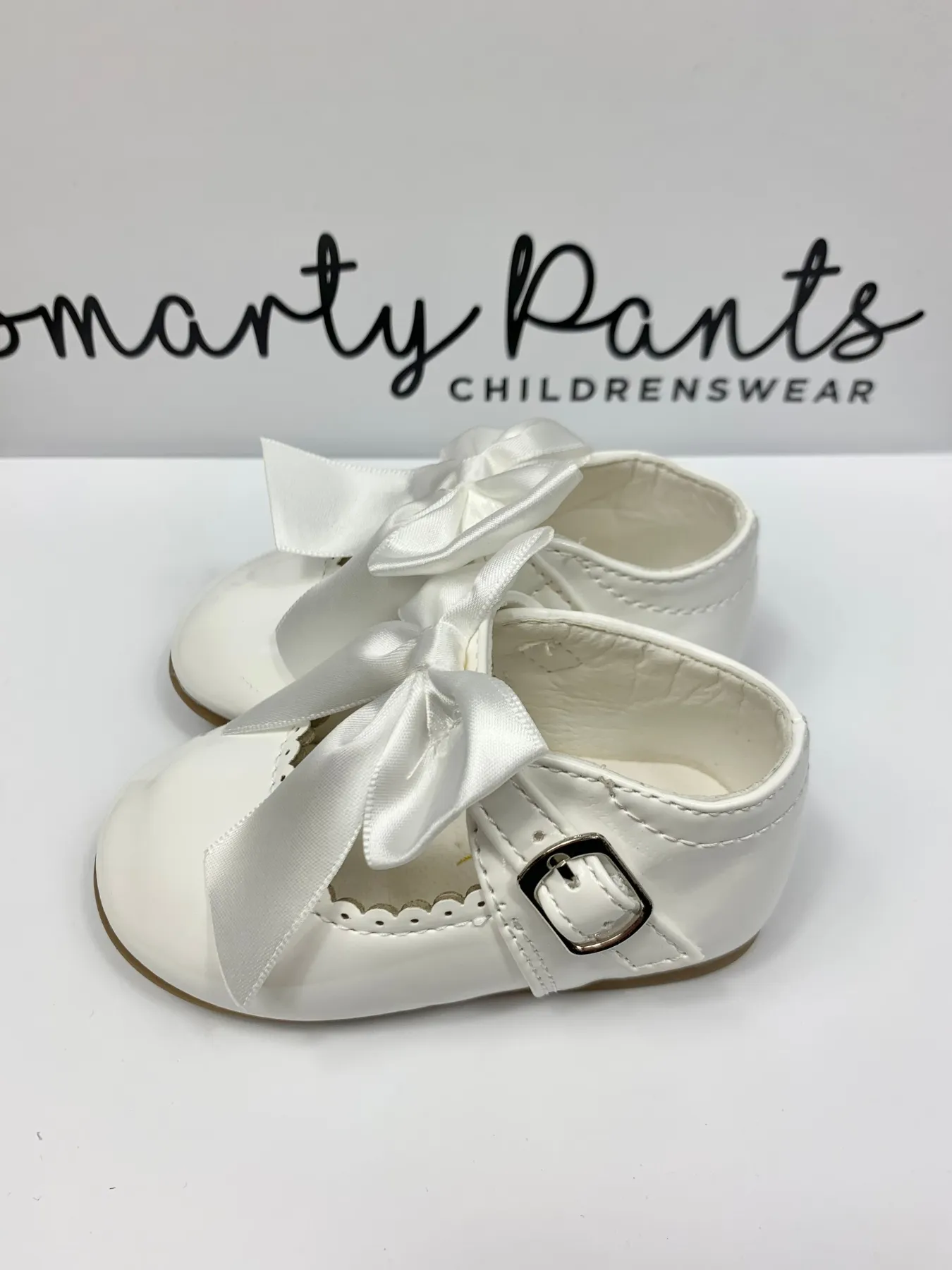Girls White 'Kylie' Bow Shoes
