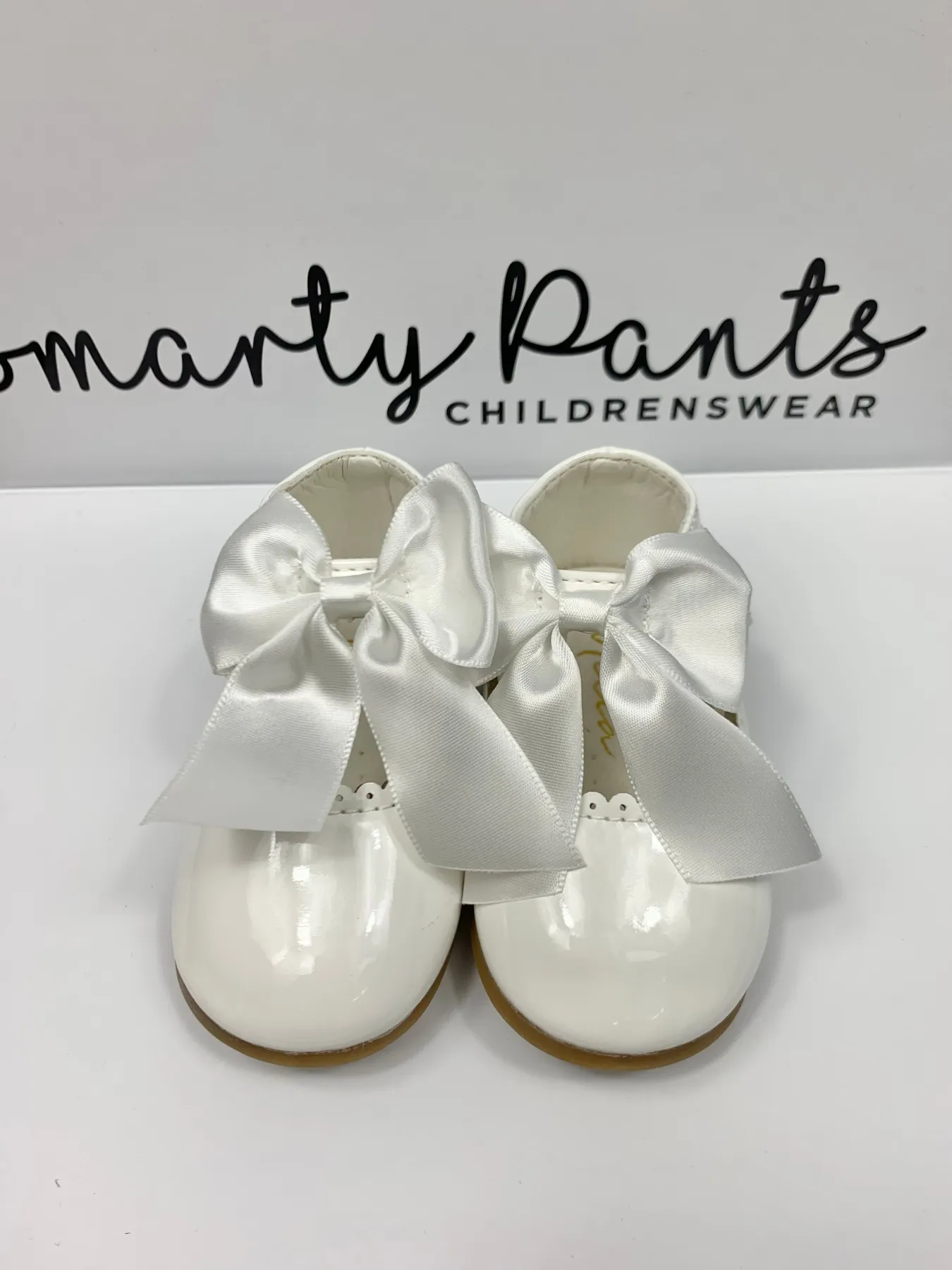 Girls White 'Kylie' Bow Shoes