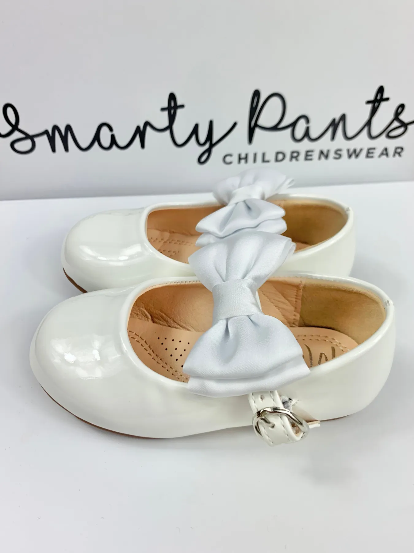Girls White 'Madeline' Bow Shoes