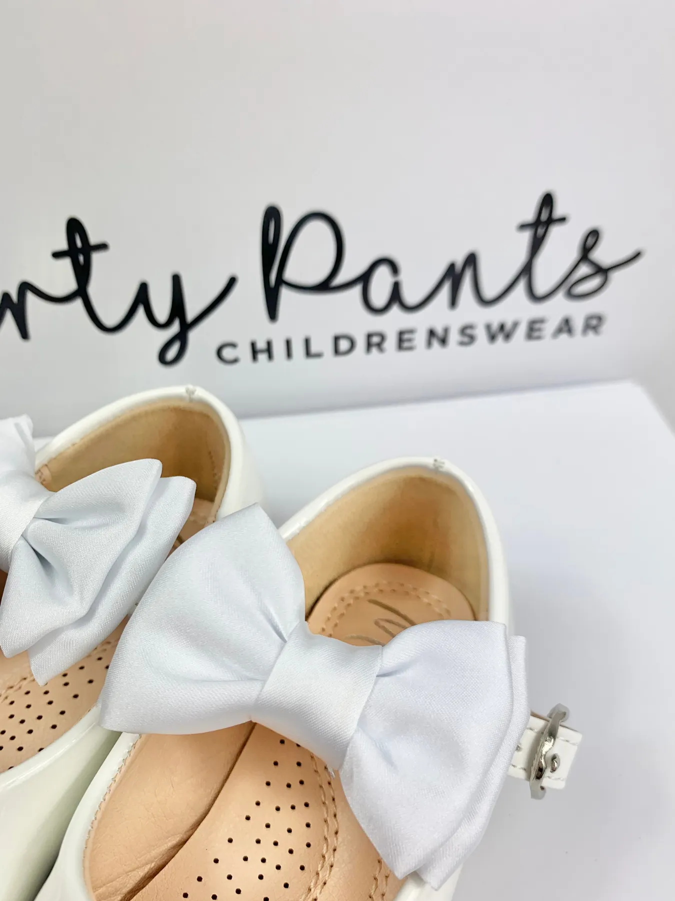 Girls White 'Madeline' Bow Shoes