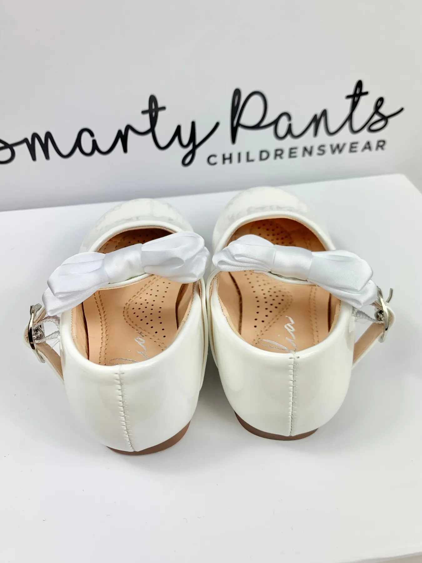 Girls White 'Madeline' Bow Shoes