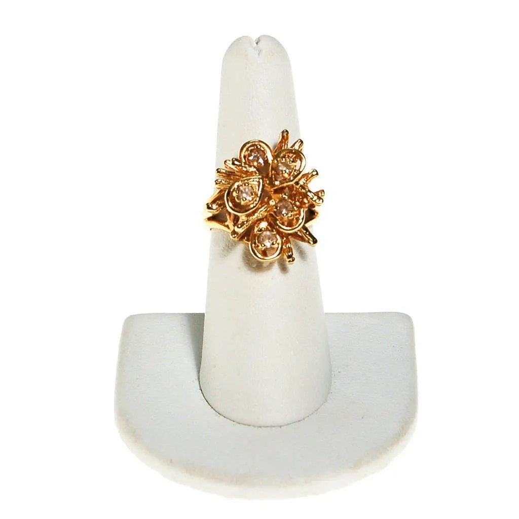 Gold Diamante Cluster Statement Ring, Gold Plated