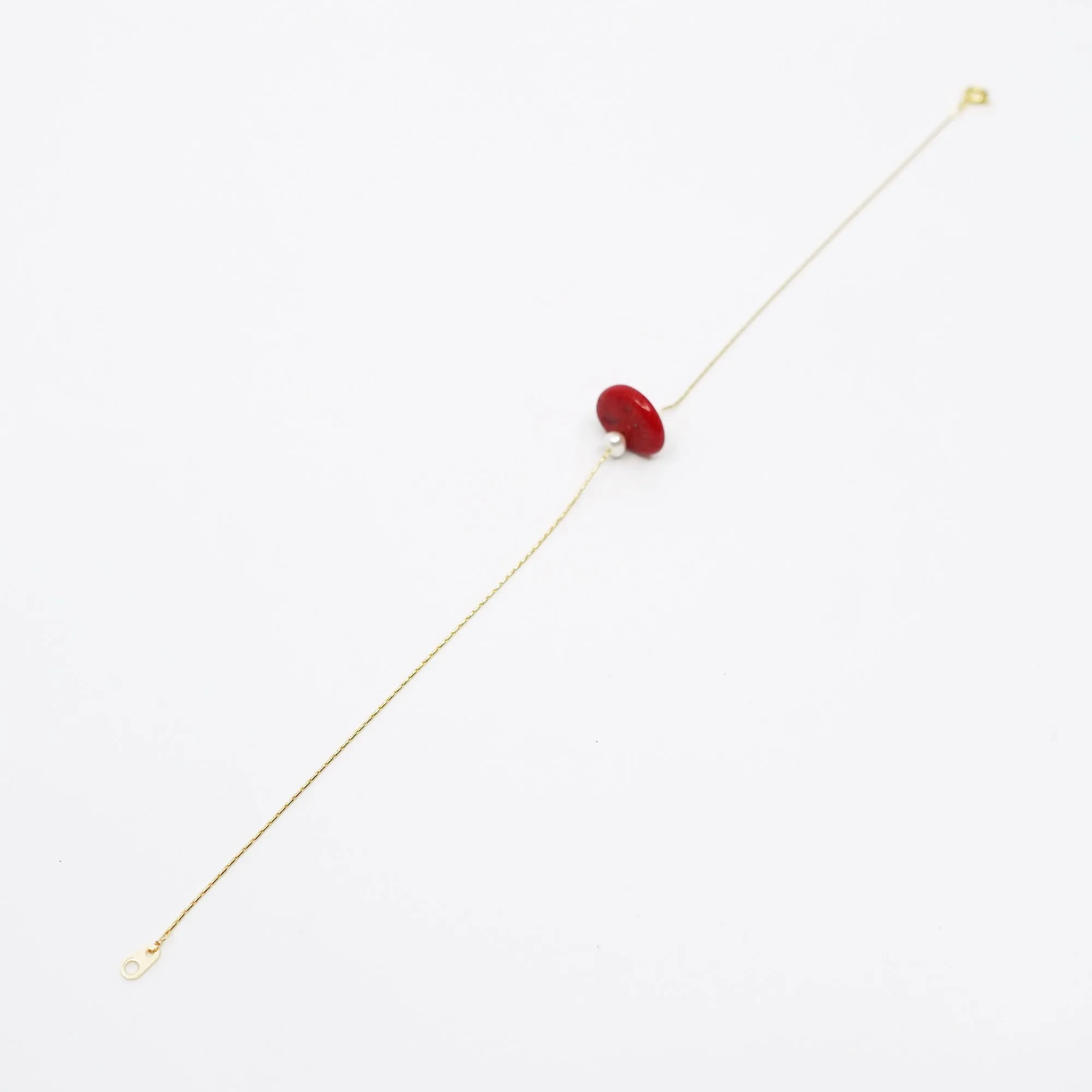 Gold Filled Red Coral Anklet