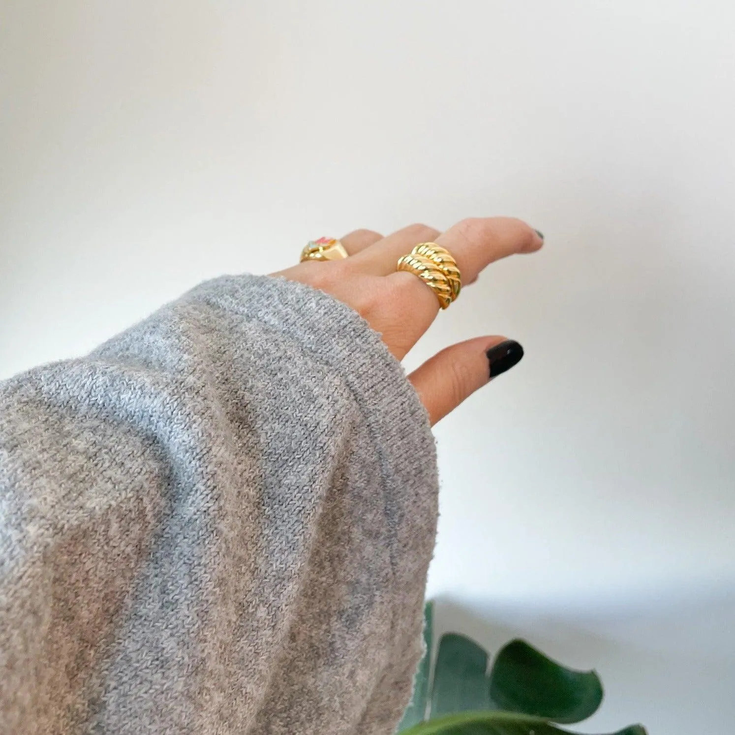 Gold Twirl Ring | Gold Plated & 925 Sterling Silver