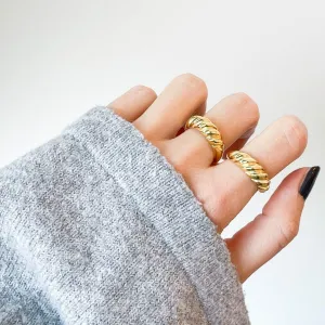 Gold Twirl Ring | Gold Plated & 925 Sterling Silver