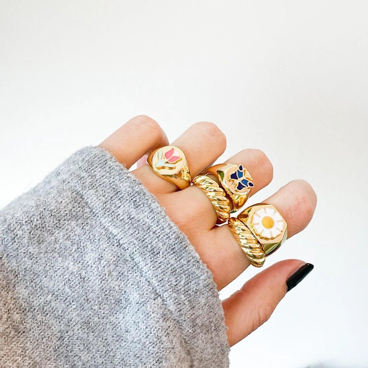Gold Twirl Ring | Gold Plated & 925 Sterling Silver