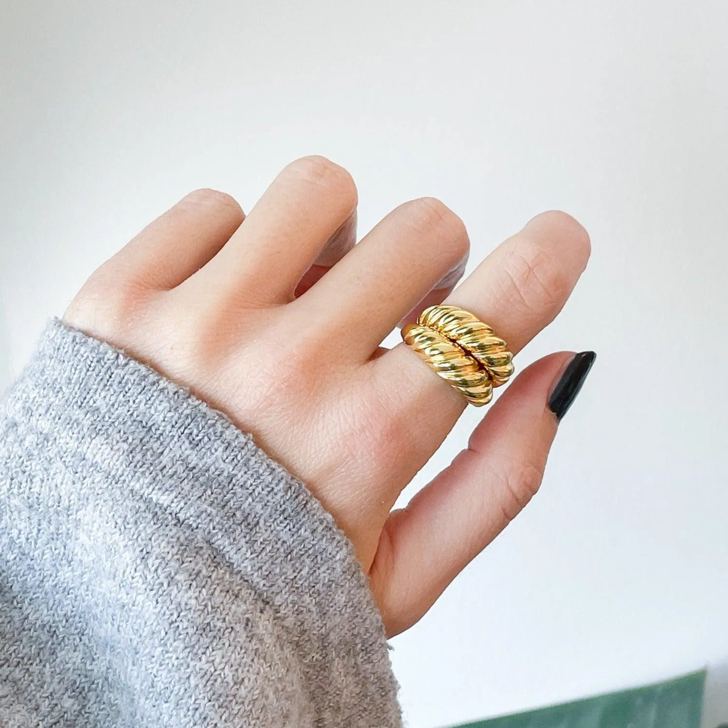 Gold Twirl Ring | Gold Plated & 925 Sterling Silver