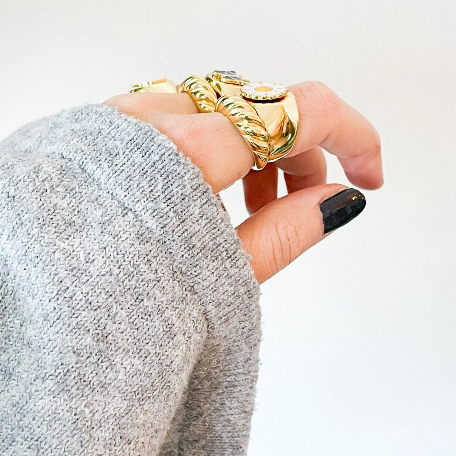 Gold Twirl Ring | Gold Plated & 925 Sterling Silver