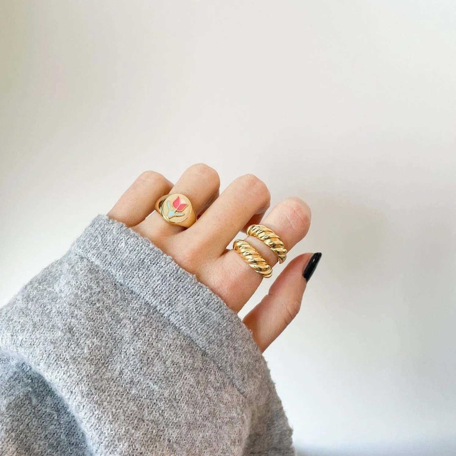 Gold Twirl Ring | Gold Plated & 925 Sterling Silver