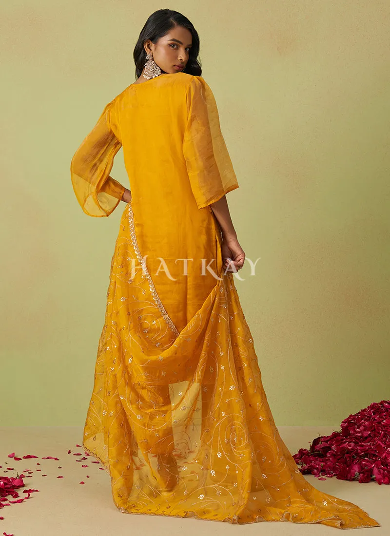 Golden Yellow Embroidery Salwar Suit