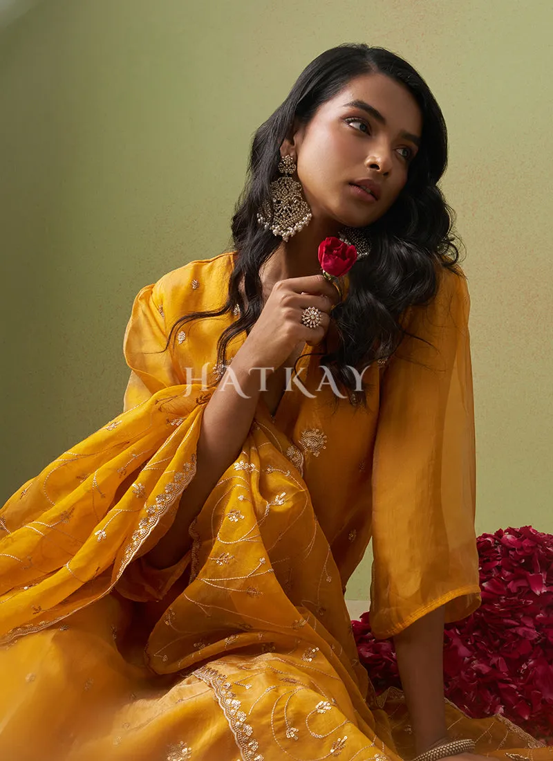 Golden Yellow Embroidery Salwar Suit