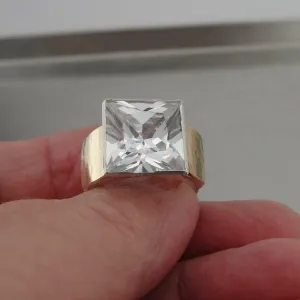 Hadar Designers Handmade 9k yellow Gold 925 Silver Zircon Ring 6,7,8,9 (I r351