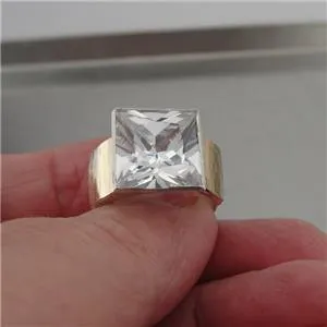 Hadar Designers Handmade 9k yellow Gold 925 Silver Zircon Ring 6,7,8,9 (I r351