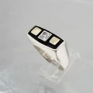 Hadar Designers Zircon Ring 9k Yellow Gold 925 Silver 6,7,8,9 Handmade (S 2648)