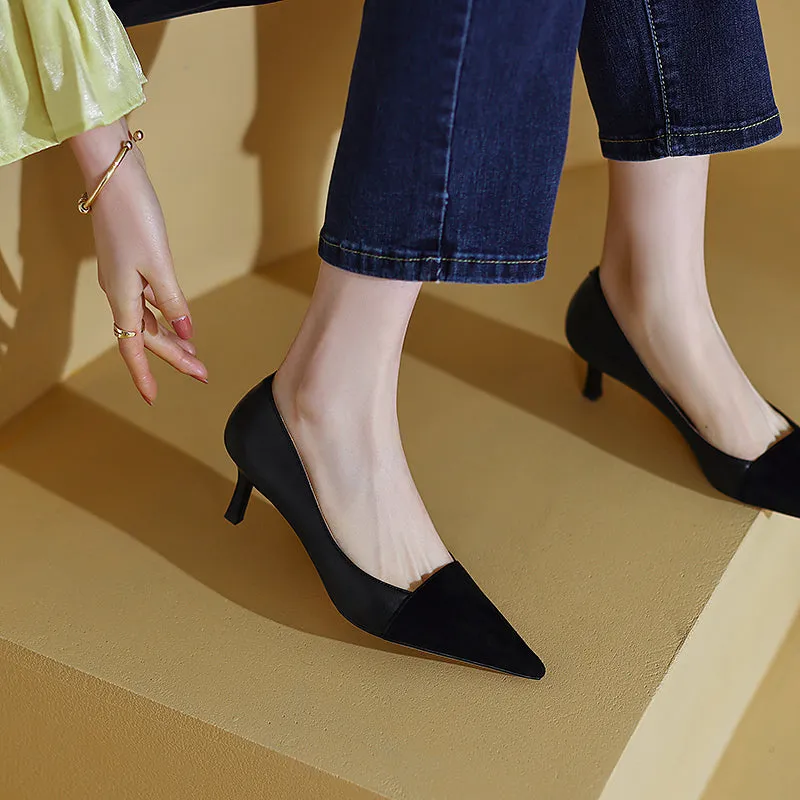 Halo Black Kitten Heel Pumps