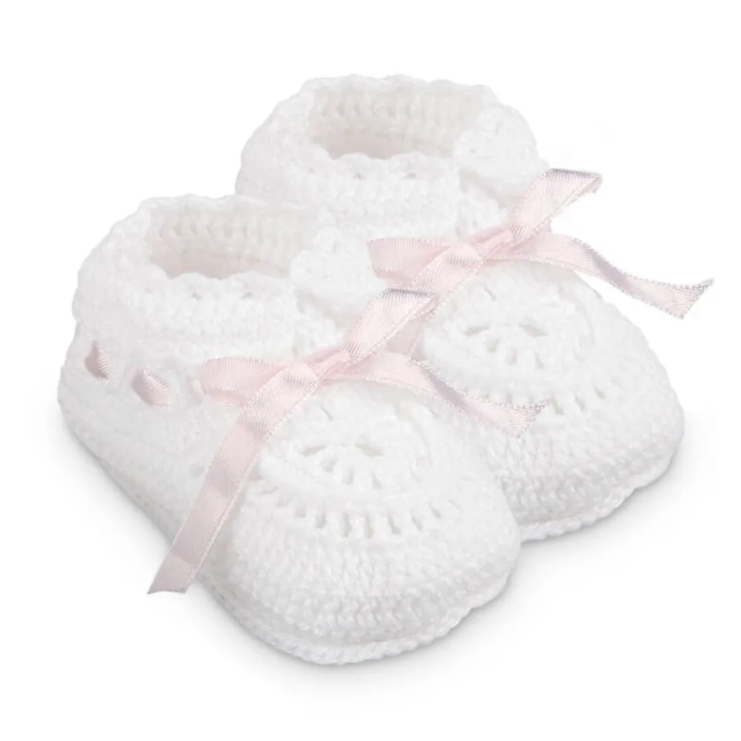 Hand Crochet Ribbon Bootie