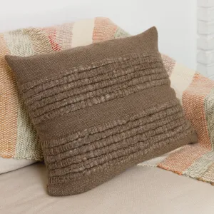 Handwoven Merino Wool Cushion Cover with Textured Front