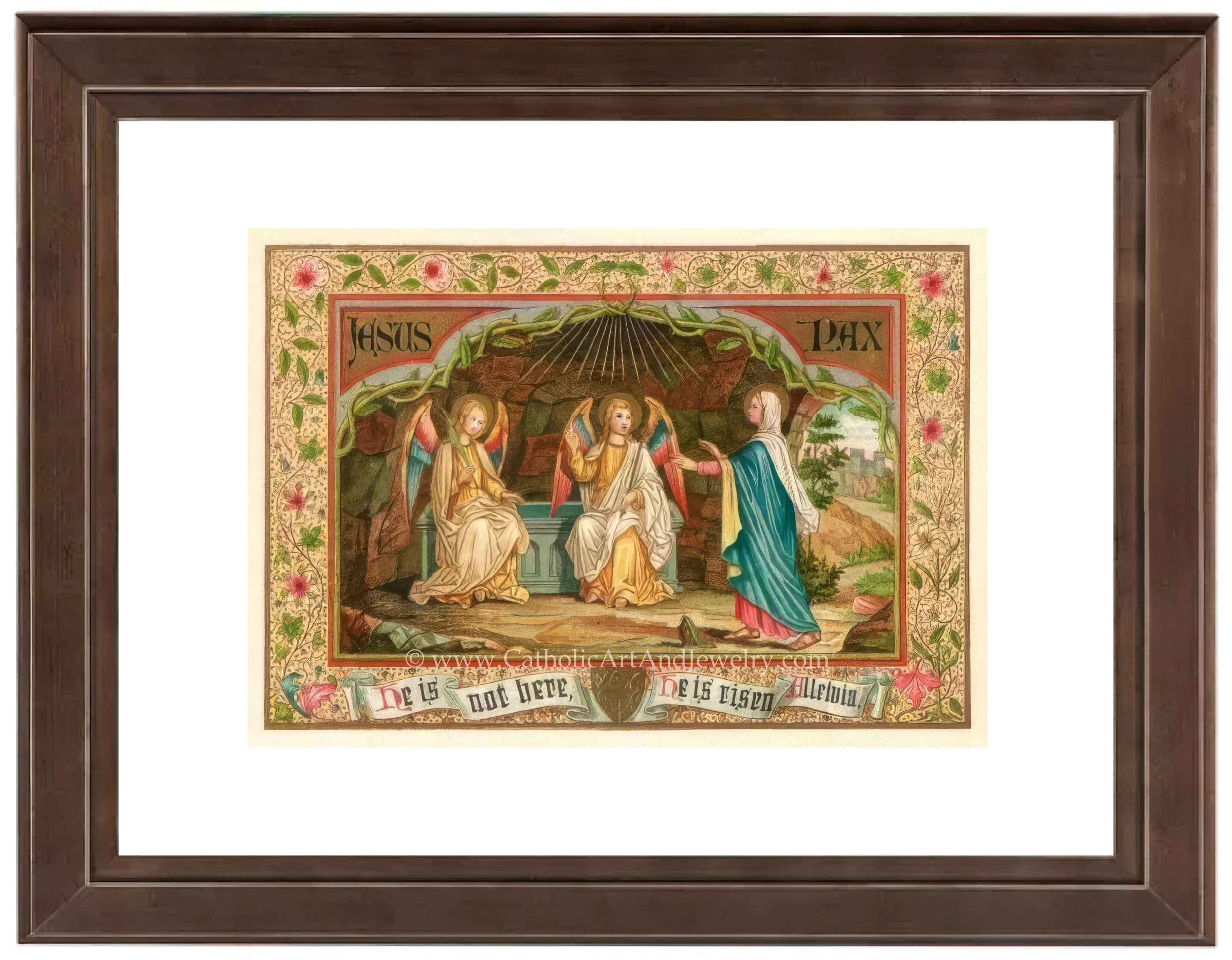 He Is Risen! Alleluia! – based on a Vintage Holy Card – Catholic Art Print – Archival Quality