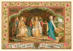He Is Risen! Alleluia! – based on a Vintage Holy Card – Catholic Art Print – Archival Quality