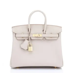 Hermes Beton 25cm Togo Gold Hardware Off White Baby Birkin Bag U Stamp, 2022