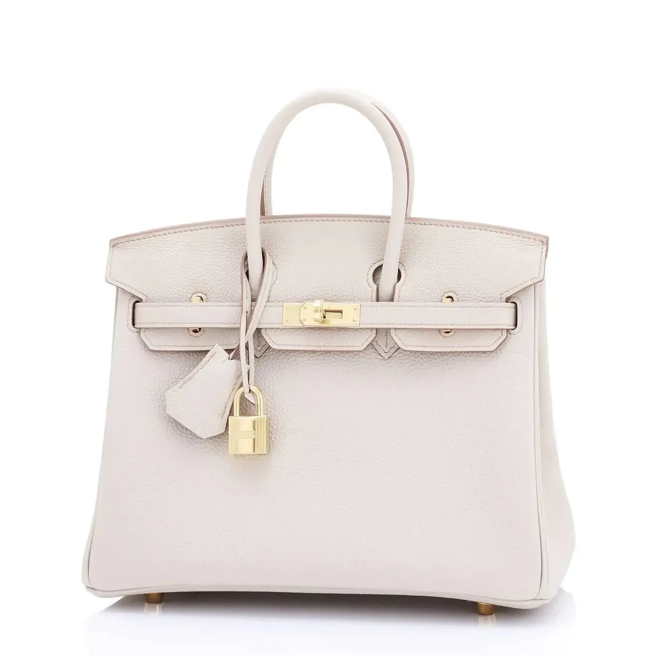 Hermes Beton 25cm Togo Gold Hardware Off White Baby Birkin Bag U Stamp, 2022