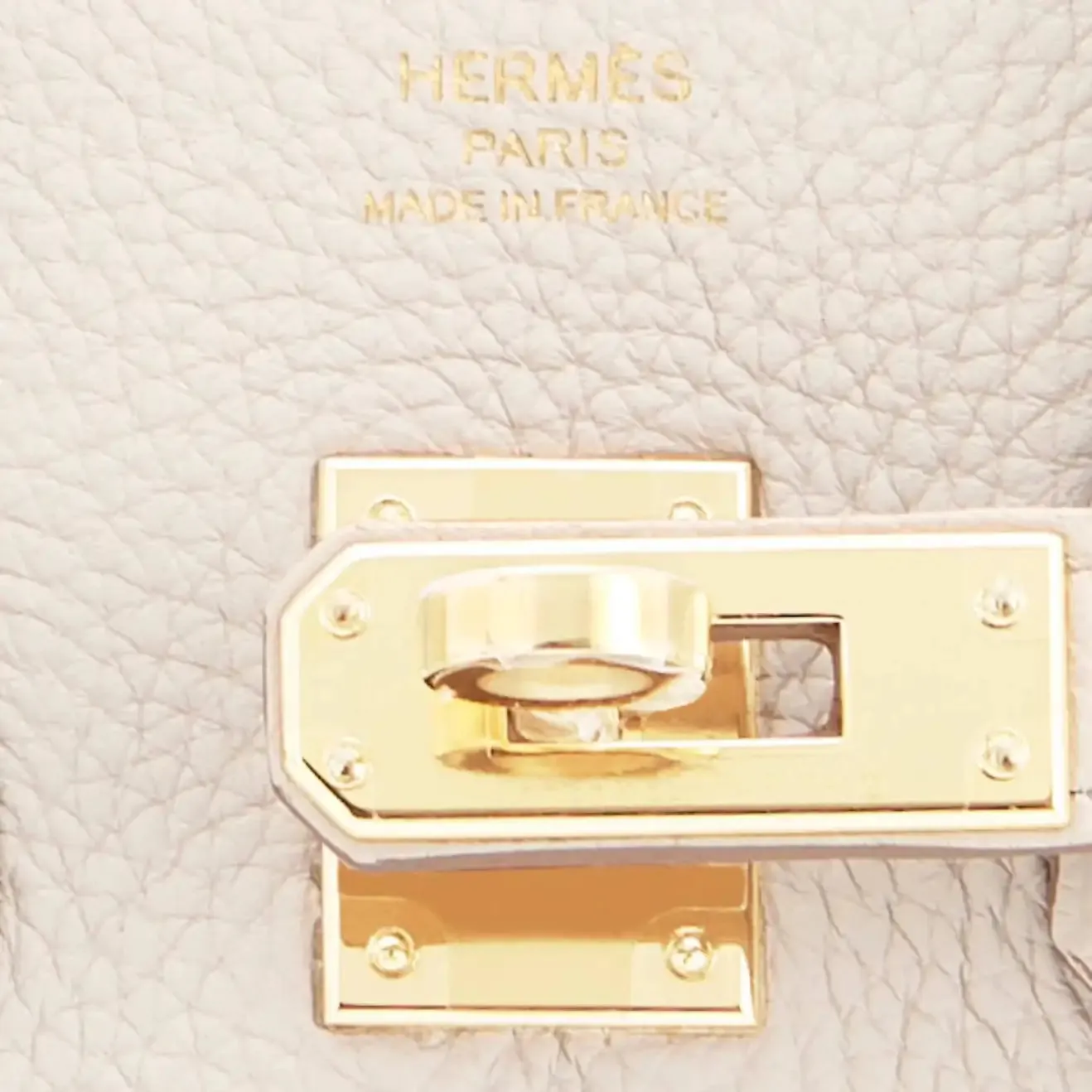 Hermes Beton 25cm Togo Gold Hardware Off White Baby Birkin Bag U Stamp, 2022