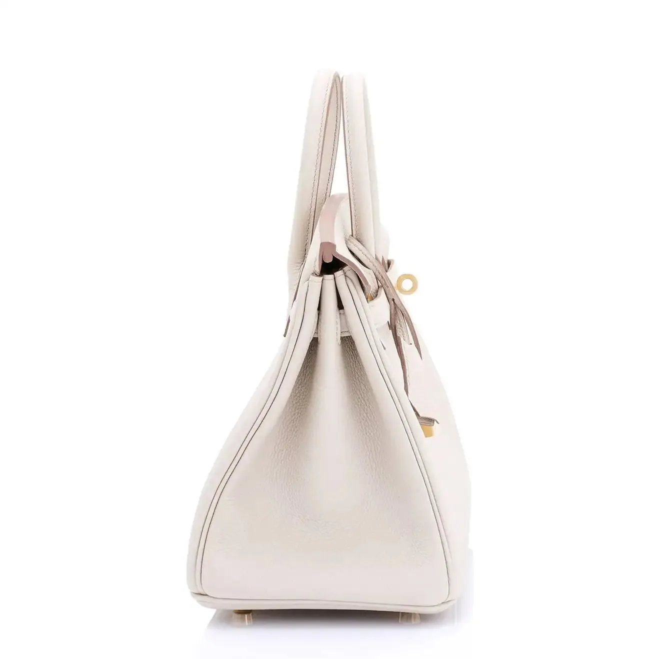 Hermes Beton 25cm Togo Gold Hardware Off White Baby Birkin Bag U Stamp, 2022