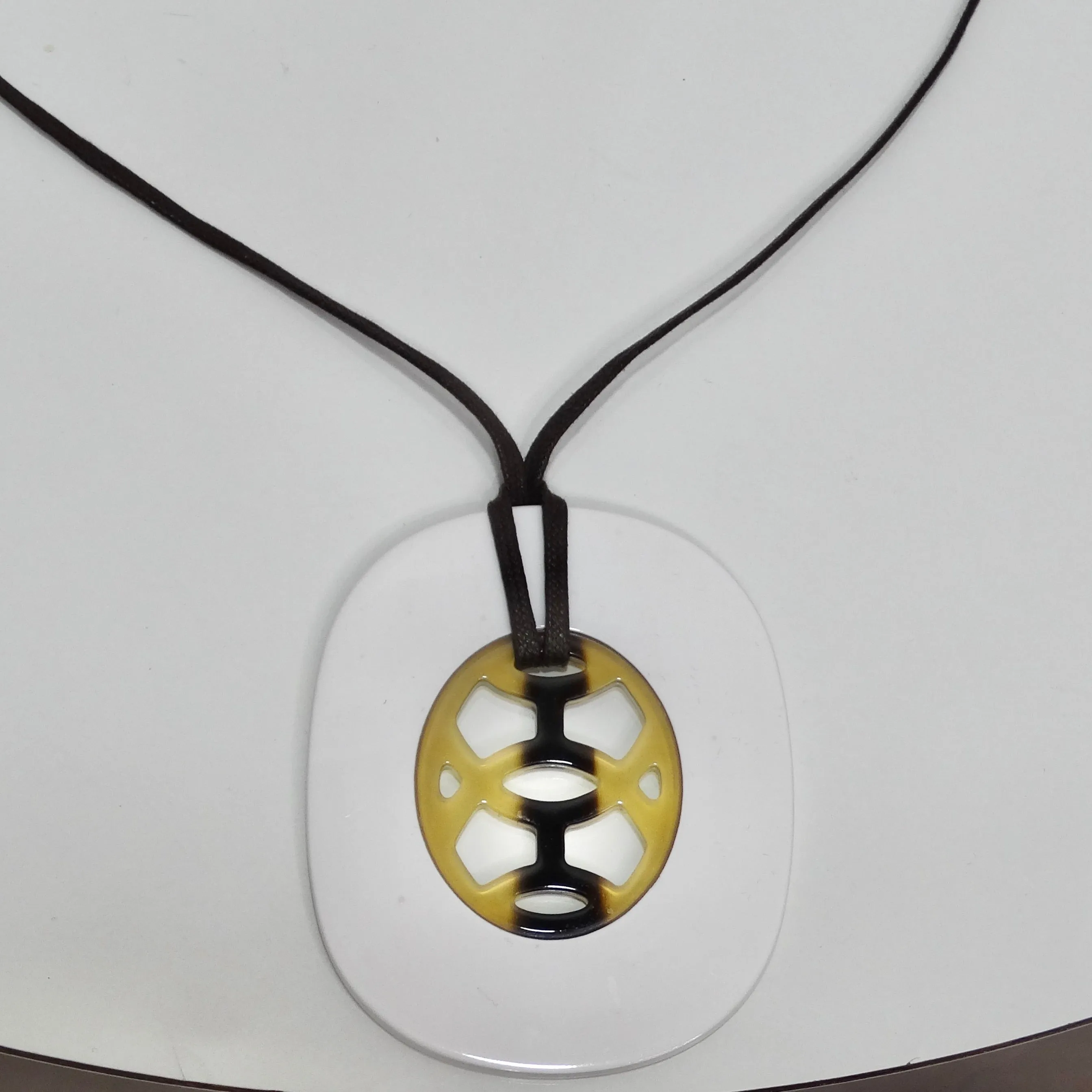 Hermes Buffalo Horn Lacquer Lift Necklace