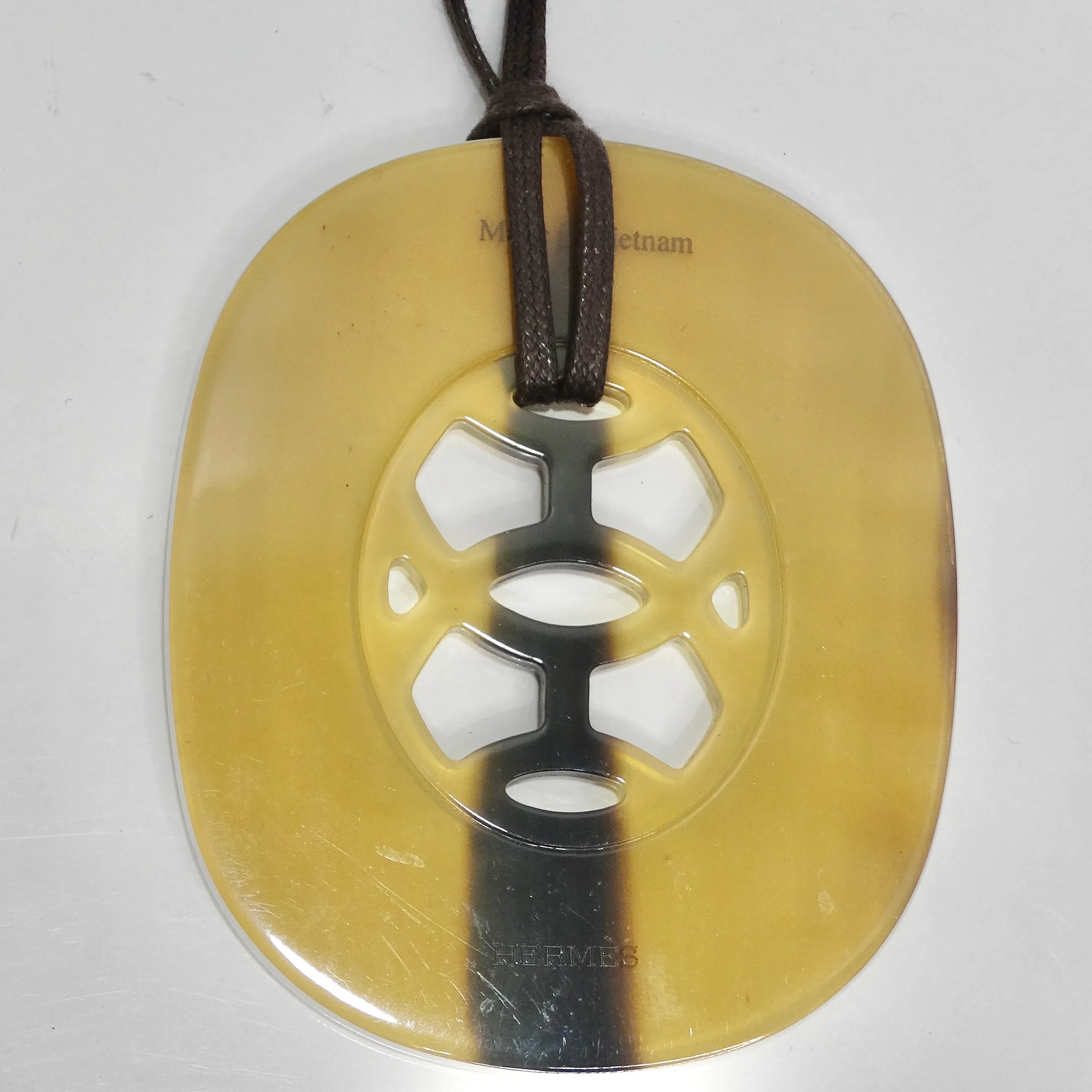 Hermes Buffalo Horn Lacquer Lift Necklace