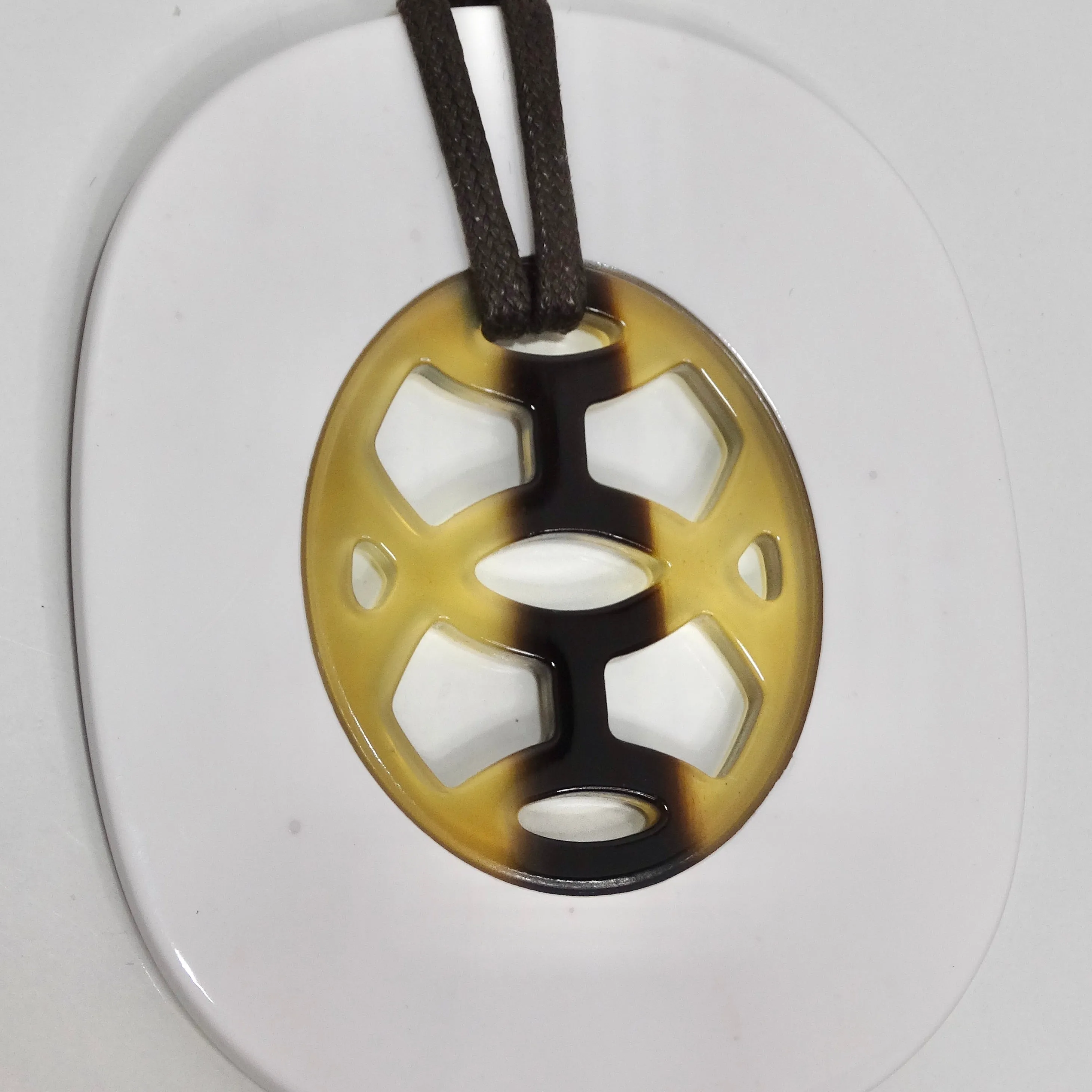 Hermes Buffalo Horn Lacquer Lift Necklace