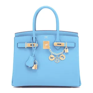 Hermes Celeste Birkin 30 Epsom Gold Hardware
