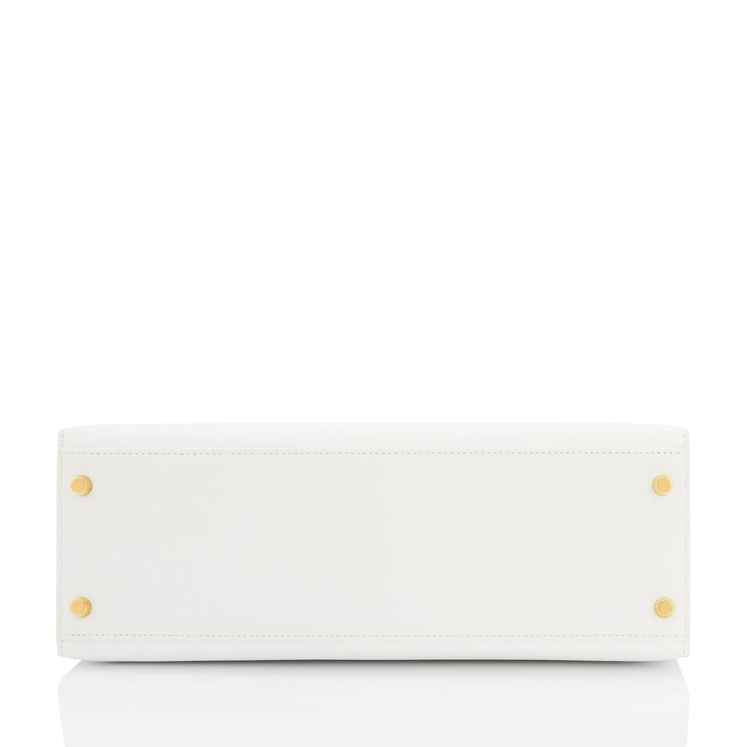 Hermes White Kelly 32cm Sellier Gold Hardware