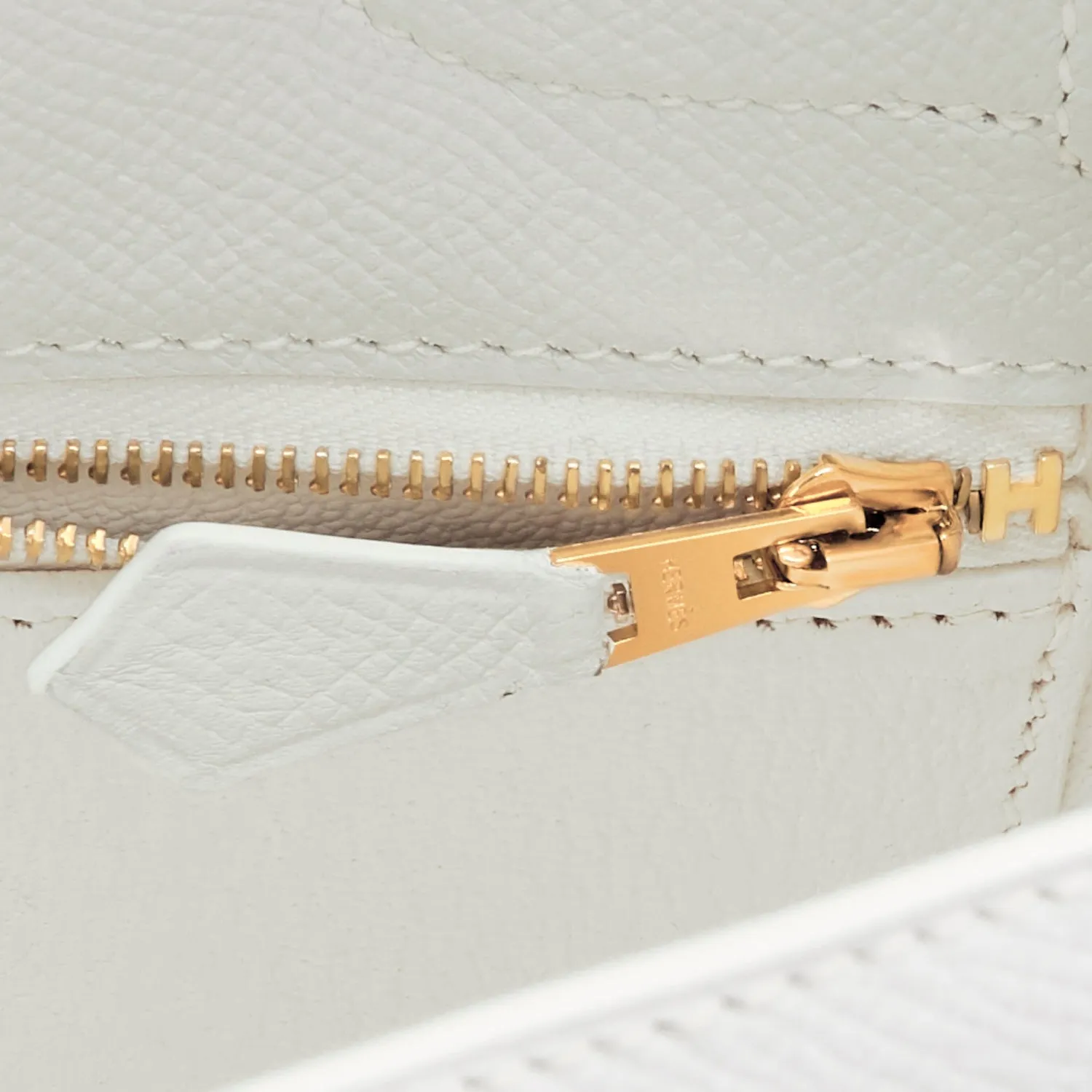 Hermes White Kelly 32cm Sellier Gold Hardware