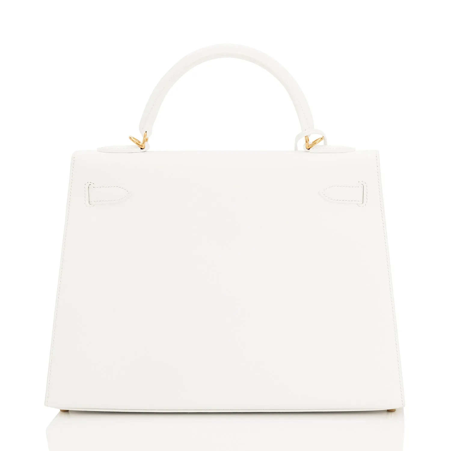 Hermes White Kelly 32cm Sellier Gold Hardware