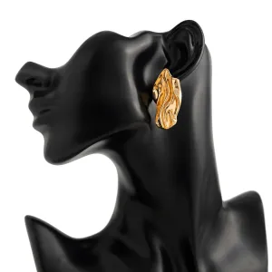 Irregular Gold Silver Plated Abstract Lava Earrings