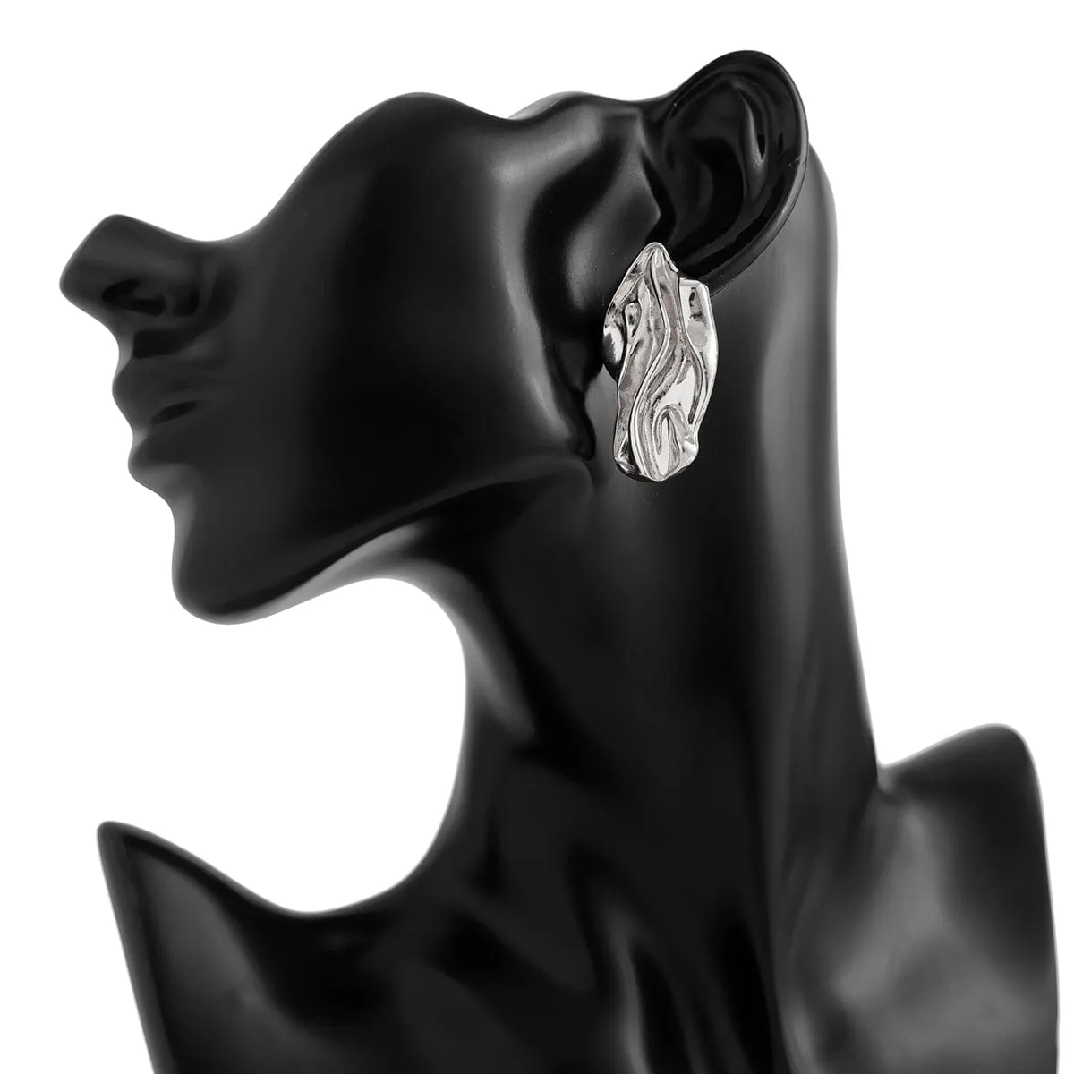 Irregular Gold Silver Plated Abstract Lava Earrings
