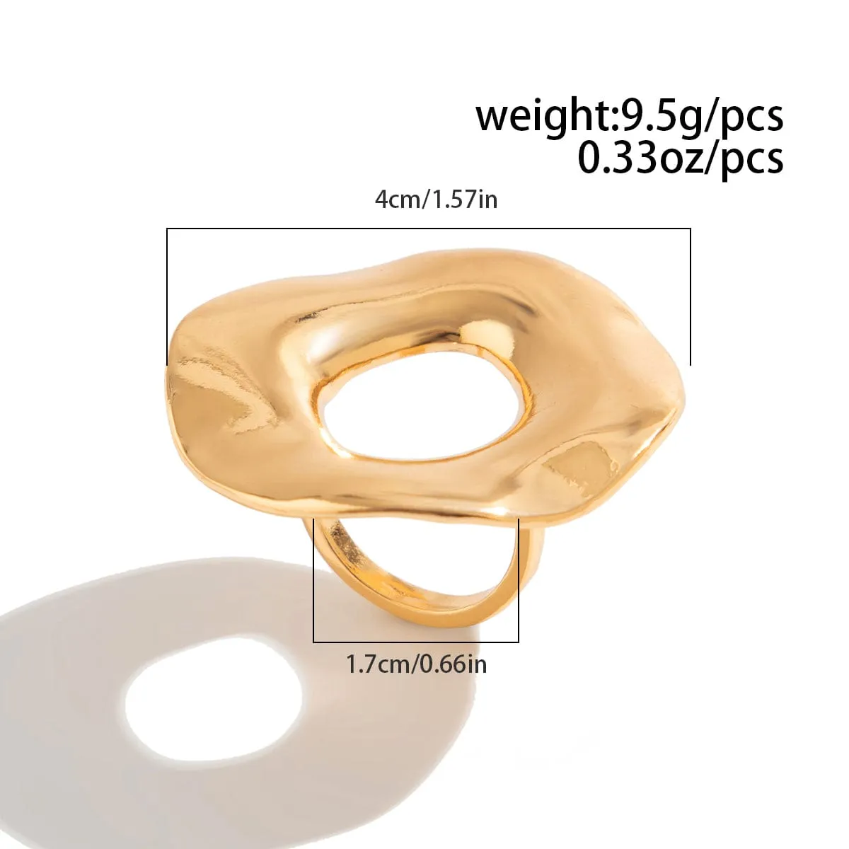 Irregular Gold Silver Plated Chunky Hoop Ring