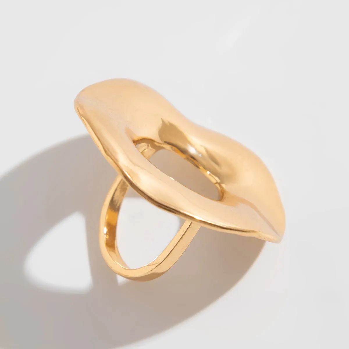 Irregular Gold Silver Plated Chunky Hoop Ring
